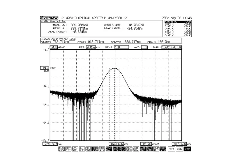 Mô-đun nguồn sáng băng thông rộng SLED băng thông 840nm 5mW 10nm Mô-đun nguồn sáng băng thông rộng SLED băng thông 840nm 5mW 10nm